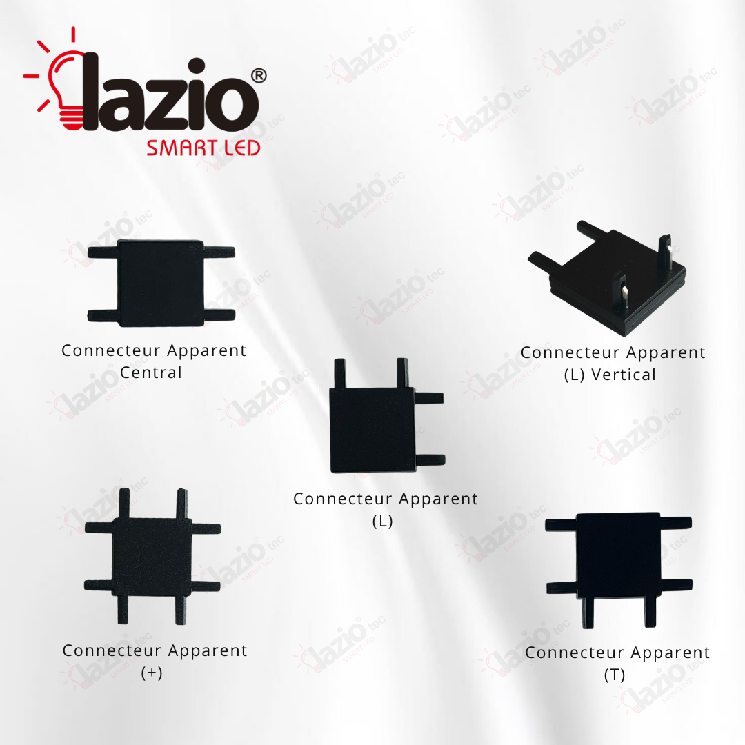Connecteur Pour Rail Magnétique Apparent Noir