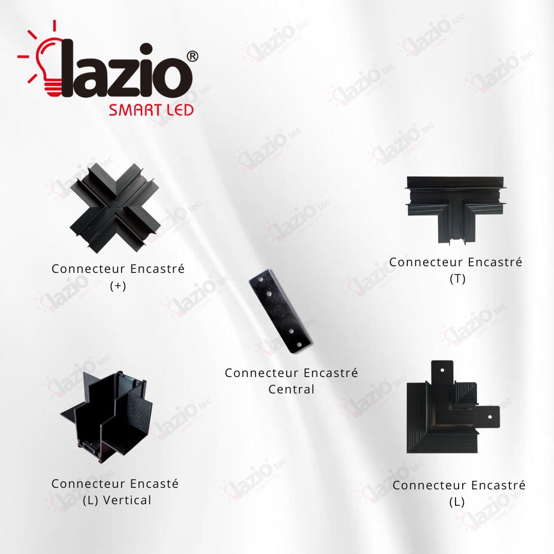 Connecteur Pour Rail Magnétique Encastré Noir