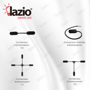 Connecteur d'alimentation Pour Rail Magnétique Encastré Noir