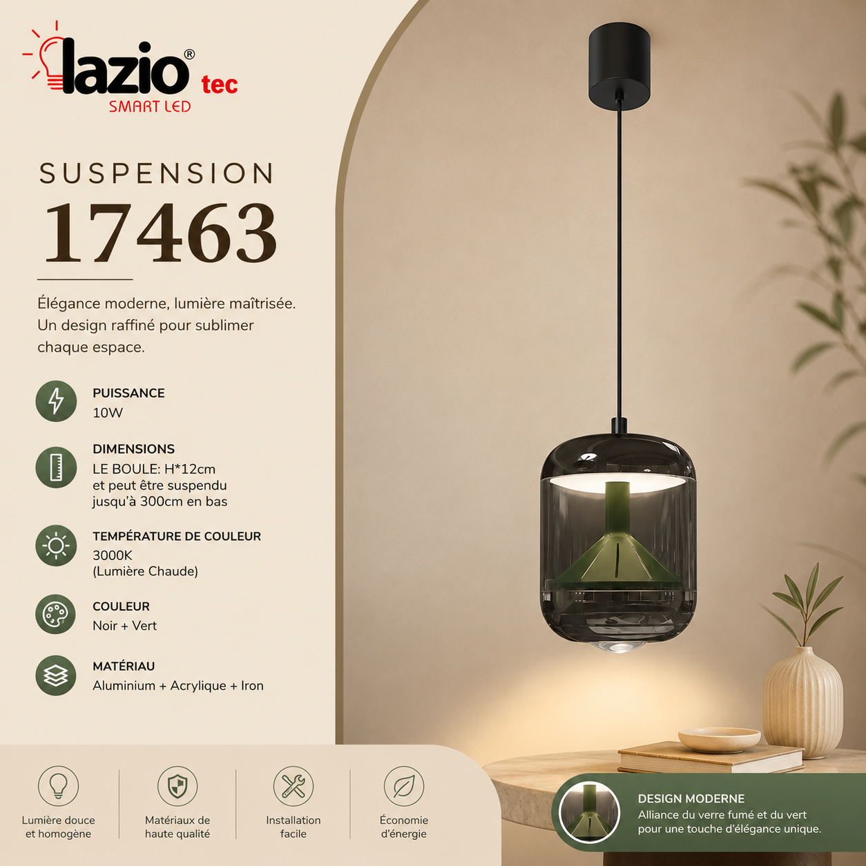 Suspension Led LAZIO 17463 Green – Image 2