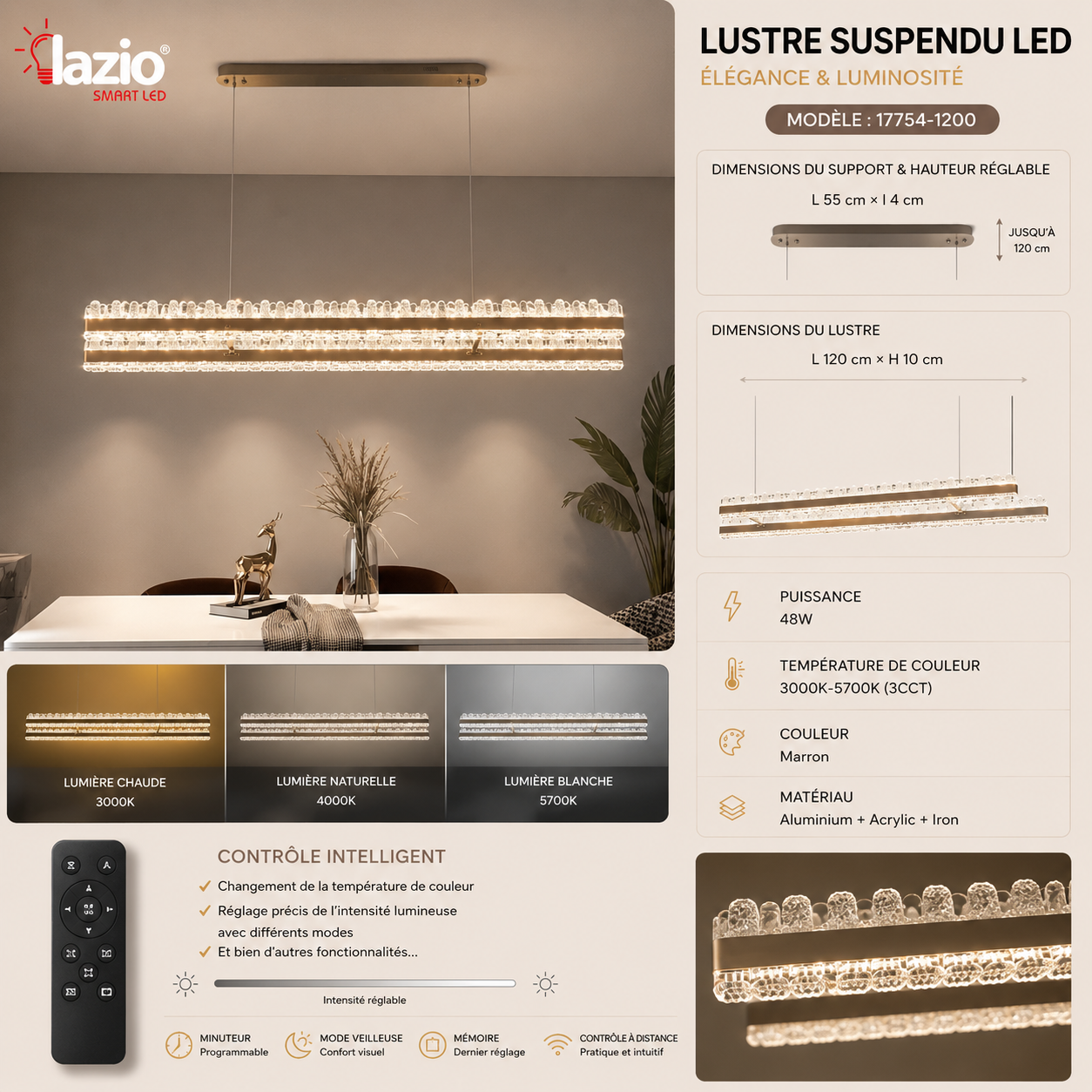 Lustre Suspendu LAZIO 3CCT 17754-1.2 – Image 2