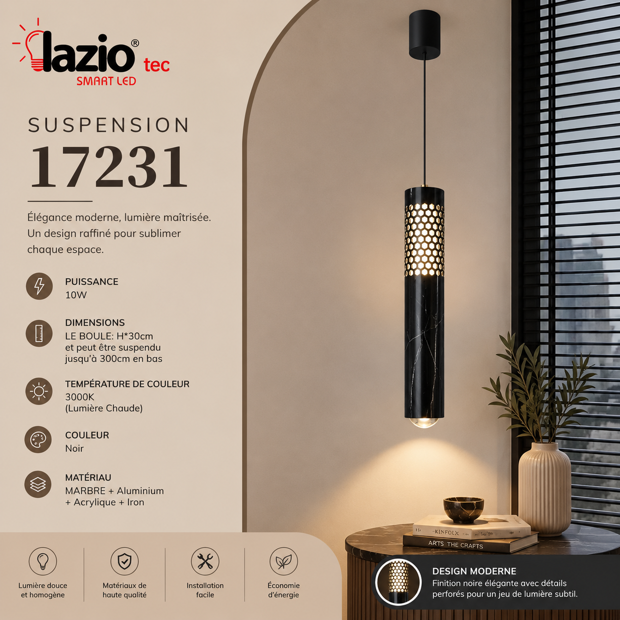Suspension Led LAZIO 17231 Black – Image 2